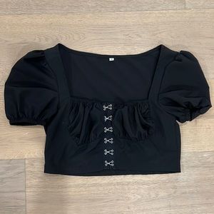 Black girly crop top